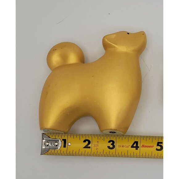 Set Of 2 Japanese Lucky Dog Figurines Gold & Silver - Picture 8 of 9